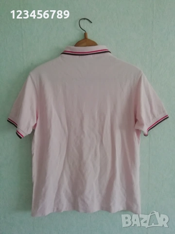 Fred Perry slim fit Polo Twin Tipped Pink оригинална мъжка розова поло тениска размер L памук, снимка 2 - Тениски - 50730196