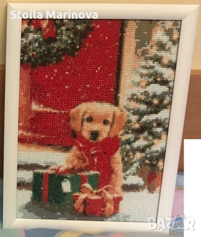 Коледни диамантени гоблени  с рамка, снимка 2 - Гоблени - 52414777