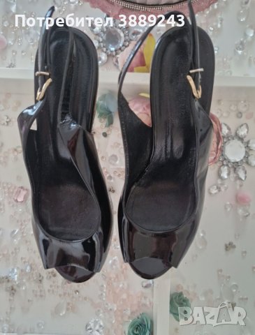 Дамски сандали от естествен лак, снимка 1 - Сандали - 42883386