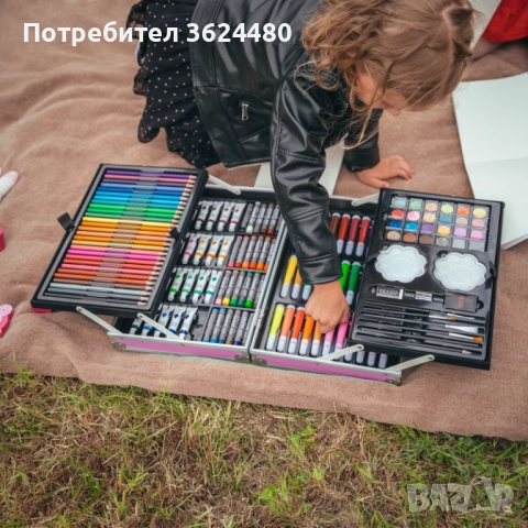 Комплект за Рисуване 145 Части в Куфарче с Дръжка 4723, снимка 2 - Рисуване и оцветяване - 52566622