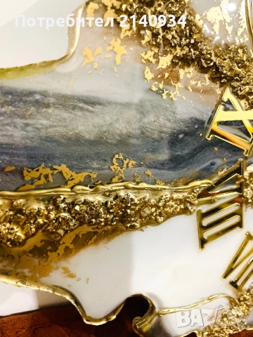 Луксозер Уникален часовник - геода от епоксидна смола, снимка 3 - Декорация за дома - 52748942