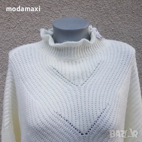 7XL Нов  пуловер Kiabi в бяло, снимка 2 - Блузи с дълъг ръкав и пуловери - 52241806