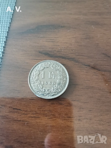 1 франк 1968 , снимка 2 - Нумизматика и бонистика - 52987509