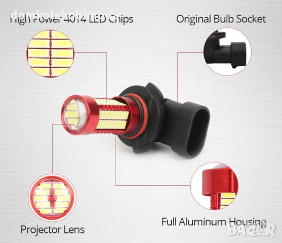H8 H11 Лед LEd мощни DRL 106 леда, снимка 3 - Аксесоари и консумативи - 30713155