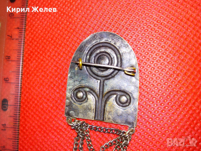 СТАРА ПОСРЕБРЕНА ТЮРКОАЗЕНА БРОНЗОВА ВЪЗРОЖДЕНСКА БРОШКА РЪЧНА МАЙСТОРСКА ИЗРАБОТКА 41978, снимка 12 - Антикварни и старинни предмети - 44612929