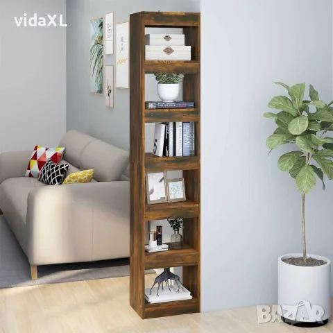 vidaXL Библиотека/разделител за стая, опушен дъб, 40x30x198 см, снимка 2 - Шкафове - 56147977