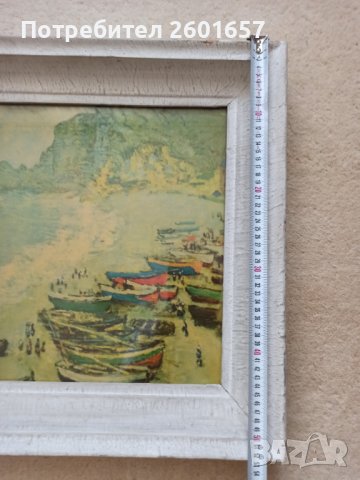 Красива репродукция на картина на Клод Моне в масивна дървена рамка, снимка 2 - Картини - 37746805