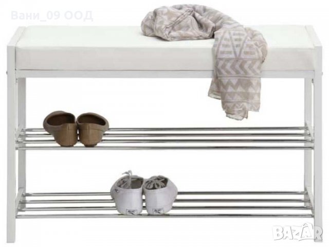 Пейка от еко кожа с етажерка за обувки, снимка 2 - Шкафове - 31974639