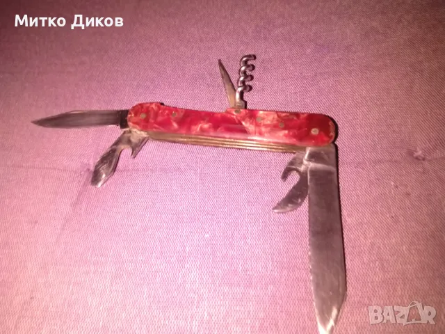 Ножче  Сърп и чук Велико Търново 6 части седеф без луфт, снимка 3 - Ножове - 50258348