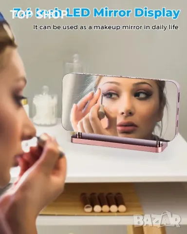 Цифров будилник с многоцветна подсветка SZELAM, 7,4" LED огледален, снимка 9 - Декорация за дома - 48645015