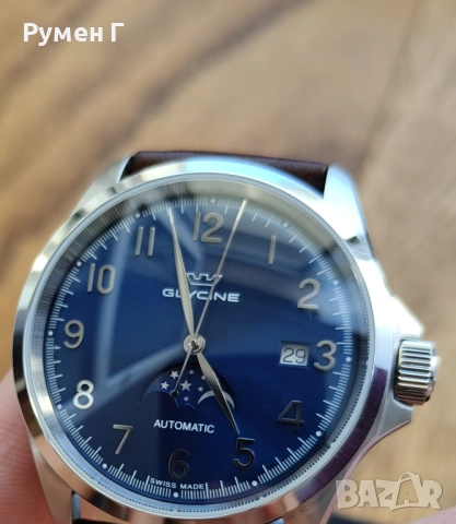 Swiss Glycine Combat classic moonphase, automatic, перфектен, бартер