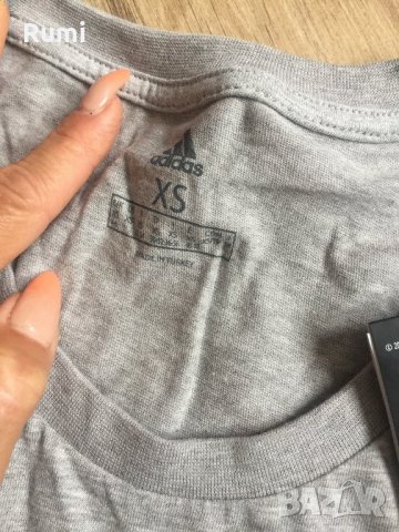 Чисто нова оригинална памучна дамска тениска Adidas! XS, снимка 3 - Тениски - 30734380