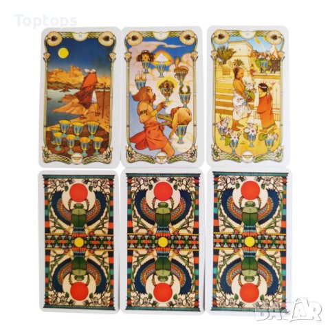 Елегантнo таро: Golden Art Nouveau Tarot & Etherial Visions & Egyptian Art Nouveau Tarot, снимка 4 - Карти за игра - 42293138