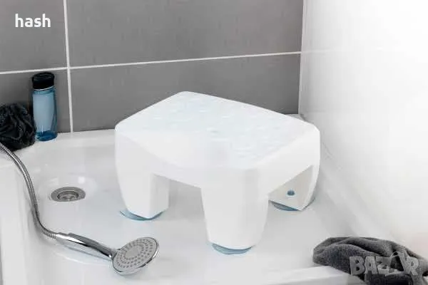 Нехлъзгаща се табуретка за баня със здрава пластмасова текстурирана повърхност, 150 kg товароподемно, снимка 2 - Други стоки за дома - 48433142