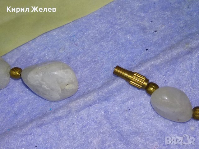 СТАРО СКЪПОЦЕННО КОЛИЕ НАТУРАЛЕН МЛЕЧЕН КВАРЦ и БРОНЗ 34678, снимка 9 - Антикварни и старинни предмети - 39193199