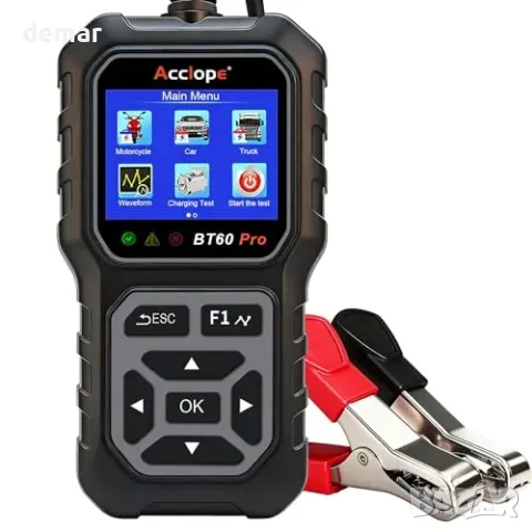 Тестер за акумулатори BT60 Pro, 6/12/24 V, 100–3000 CCA, черно-сив, снимка 2 - Аксесоари и консумативи - 56228542