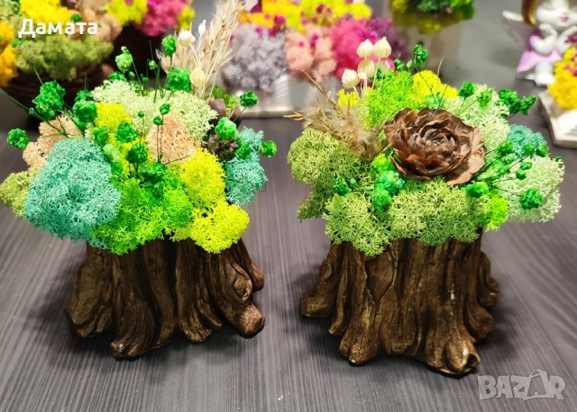 Кашпи/декорации със скандинавски мъх , снимка 16 - Декорация за дома - 40089702