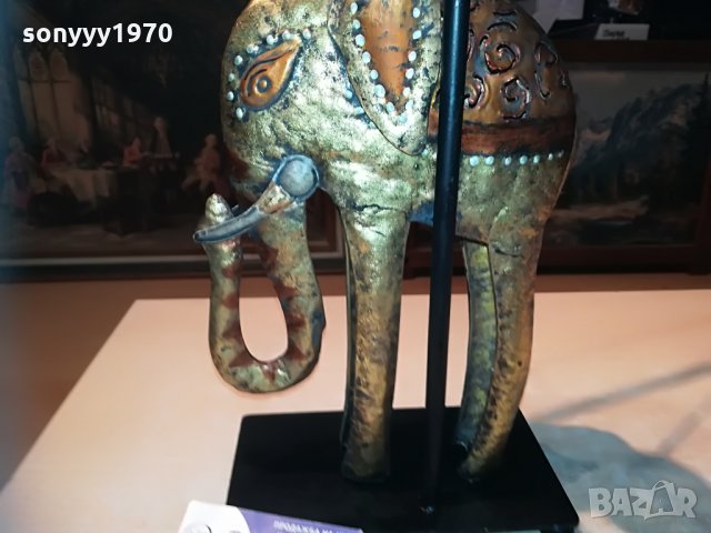 метален слон-лампа-50см-внос франция, снимка 9 - Колекции - 29563049