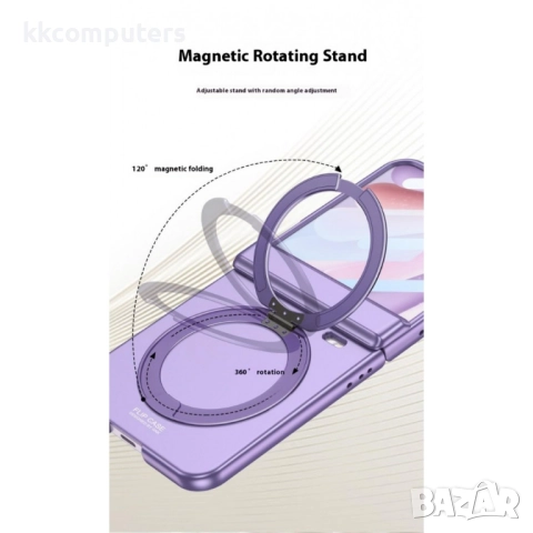 Калъф с протектор GKK за Honor Magic V Flip 2 – магнитна панта, стойка и MagSafe съвместимост, черен, снимка 6 - Калъфи, кейсове - 52165069