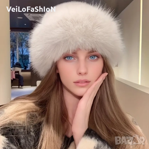 Нова зимна шапка тип Калпак, в три цвята, снимка 3 - Шапки - 46896082