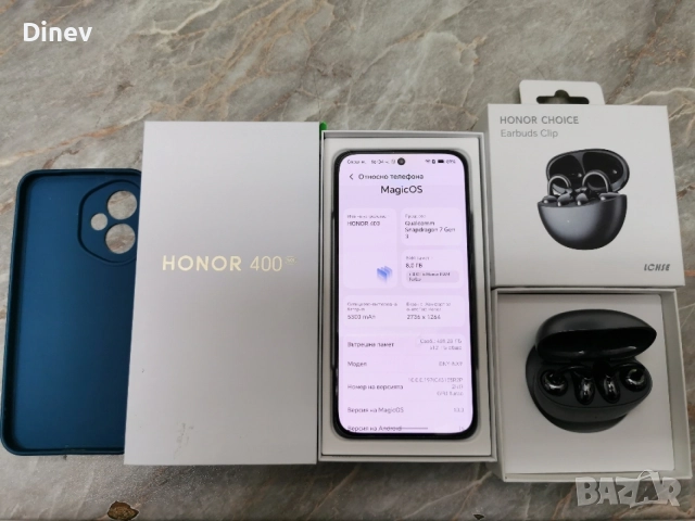 мобилен телефон смартфон андроид GSM HONOR 400 8ram/512gb + слушалки 