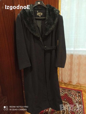 Дълго черно палто на Danini Русе, снимка 3 - Палта, манта - 42682568