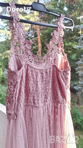 Официална рокля пепел от рози  S/M, снимка 3 - Рокли - 50596533