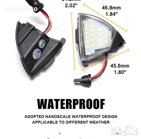 Светлини под огледалото Голф плафони Странични Огледала за Volkswagen Golf 5, Passat, снимка 5 - Части - 48851777