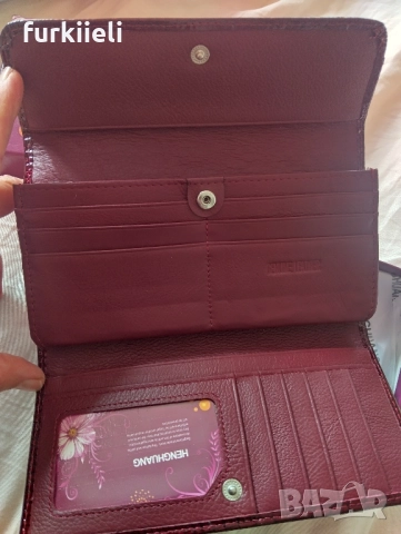 Ново дамско портмоне естествен лак, снимка 3 - Портфейли, портмонета - 51865599