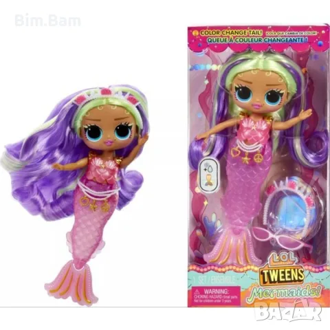 Модна кукла LOL Surprise! Tweens Mermaids Русалка с променяща се опашка - 3 модела, снимка 3 - Кукли - 56168629