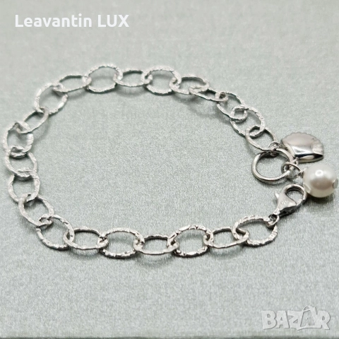 Родирана Сребърна гривна 'Морска нежност', снимка 2 - Гривни - 52871867