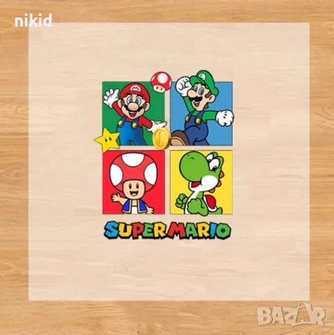 Супер Марио Super Mario голяма щампа термо апликация картинка за дреха блуза чанта, снимка 2 - Други - 47455056