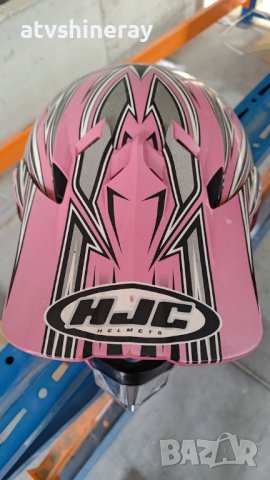 Каска за мотор, мотокрос HJC розова с очила FOX комплект, снимка 5 - Аксесоари и консумативи - 44384370