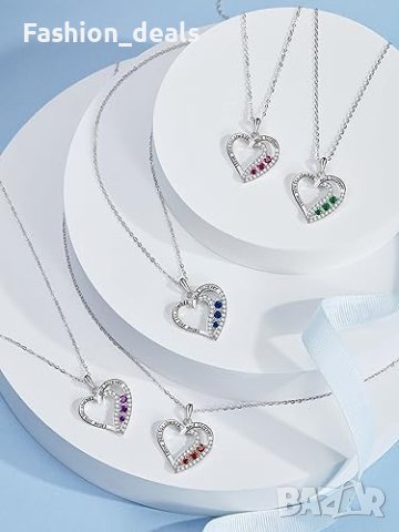 	Нова нежна Дамска огърлица с кристали Сърце Циркон Колие Подарък жена, снимка 6 - Колиета, медальони, синджири - 42188829