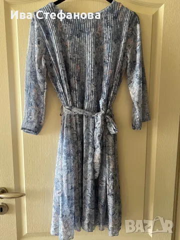 Разкошна нова  ежедневна елегантна теменужено синя рокля ситно плисе солей , снимка 4 - Рокли - 50174123