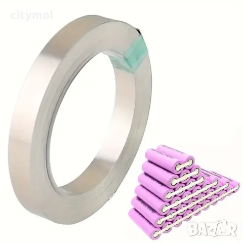 Никелова лента за акумулаторна точкова заварка 0.1х6мм дължина 10м