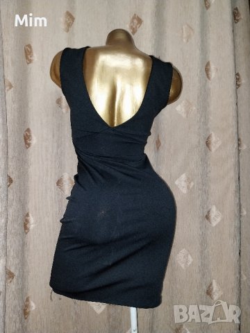 S/M Елегантна черна рокля на бюста с прозрачен тюл , снимка 4 - Рокли - 42567786