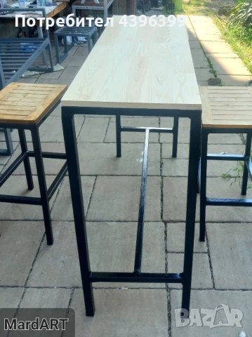  четири бар стола с бар маса и един бар стол подарък, снимка 5 - Столове - 50741332