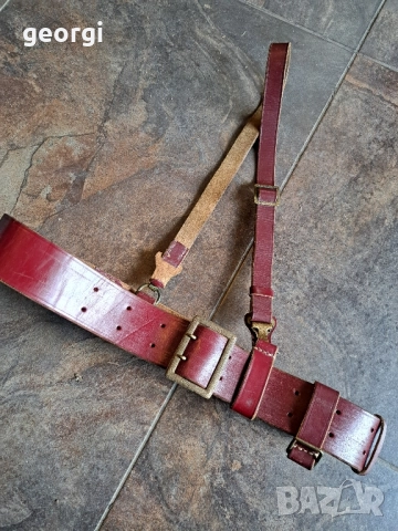 офицерски кожен колан с портупей 28/5