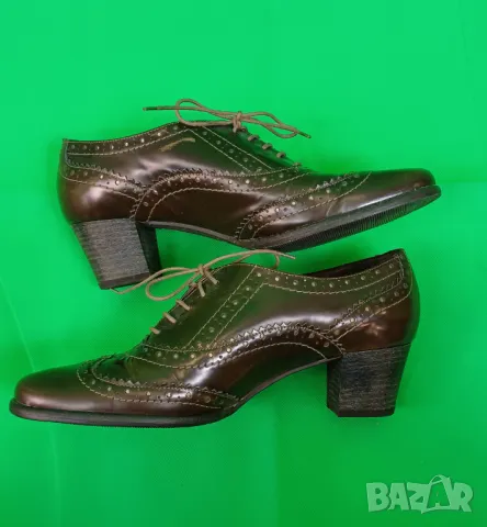 40-41 Кафяви кожени обувки(естествена кожа), снимка 2 - Дамски ежедневни обувки - 50255387