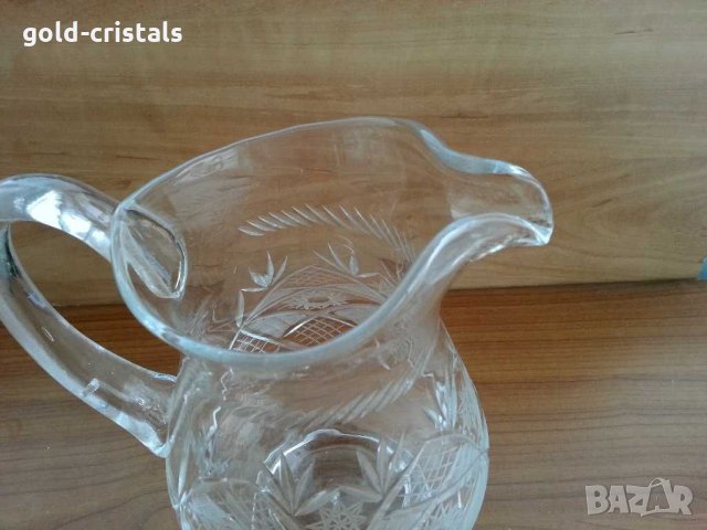 голяма кристална кана, снимка 8 - Антикварни и старинни предмети - 29843286