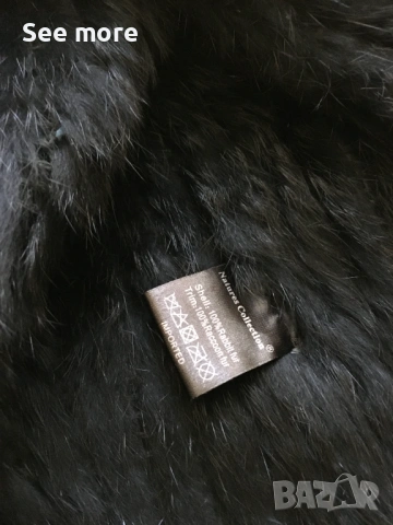 Natures Collection eлек в черно с естествен косъм заек и лисица XS/Sсица XS/S, снимка 5 - Якета - 53180270