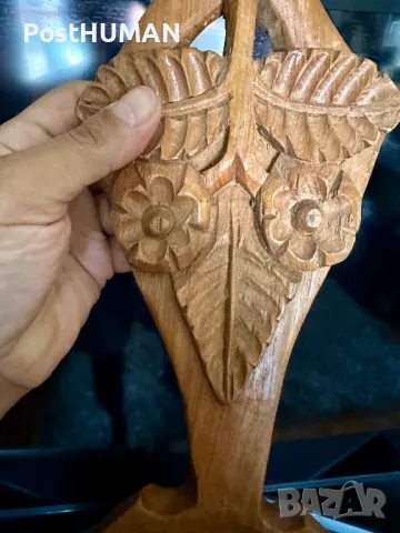 Дървена вила - вилица -дърворезба, снимка 5 - Антикварни и старинни предмети - 47385212