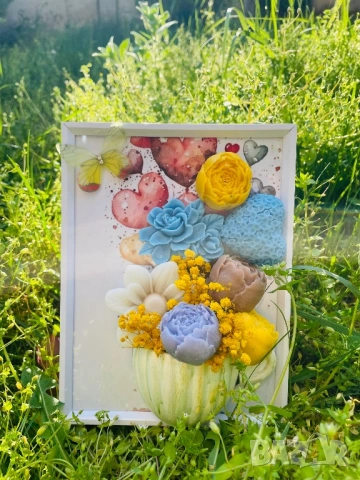 3Д ароматизиран букет в рамка