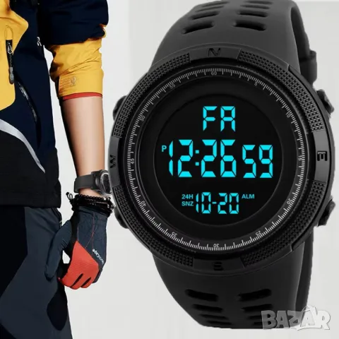 Нов спортен часовник хронометър и други функции черен 48 мм, снимка 2 - Други спортове - 23119195