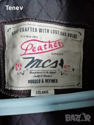 MCS Rugged & Refined Genuine Естествена Кожа Яке 2XL XXL Кожено Оригинално , снимка 3 - Якета - 39712253