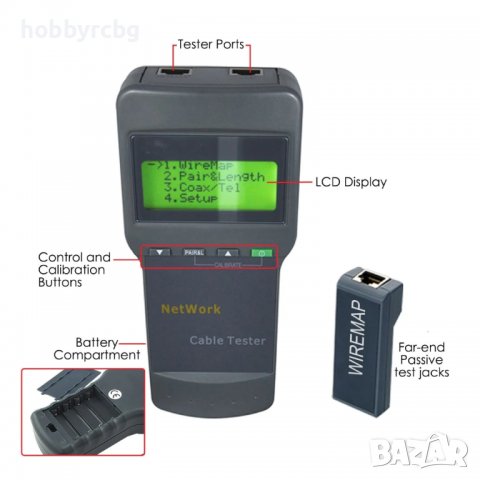 Тестер за мрежови, LAN, коаксиални кабели с 8 идентификатора, снимка 6 - Мрежови адаптери - 37007182