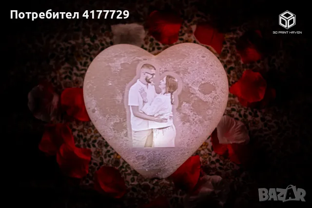 Персонализирано Сърце лампа със снимка и послание - Уникалния Подарък!, снимка 3 - Декорация за дома - 49611350