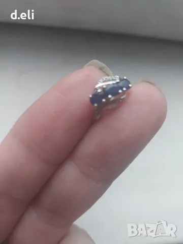 Златна обеца със Сапфири и брилянти 