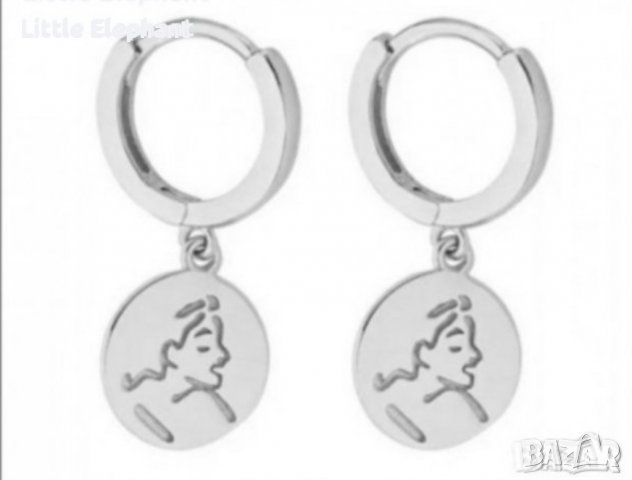 Сребърни висящи обеци парички/нови